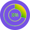 A purple and green circle