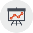 A picture of an animated chart on a white background