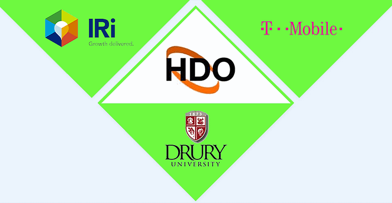 A green diamond with the letters hdo and drury on it.